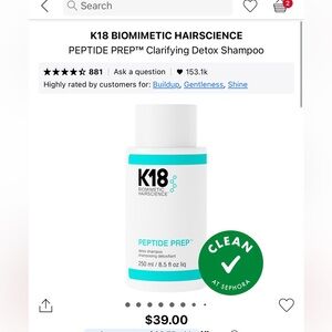 BRAND NEW NWT K18 Peptide Prep Clarifying Detox Shampoo